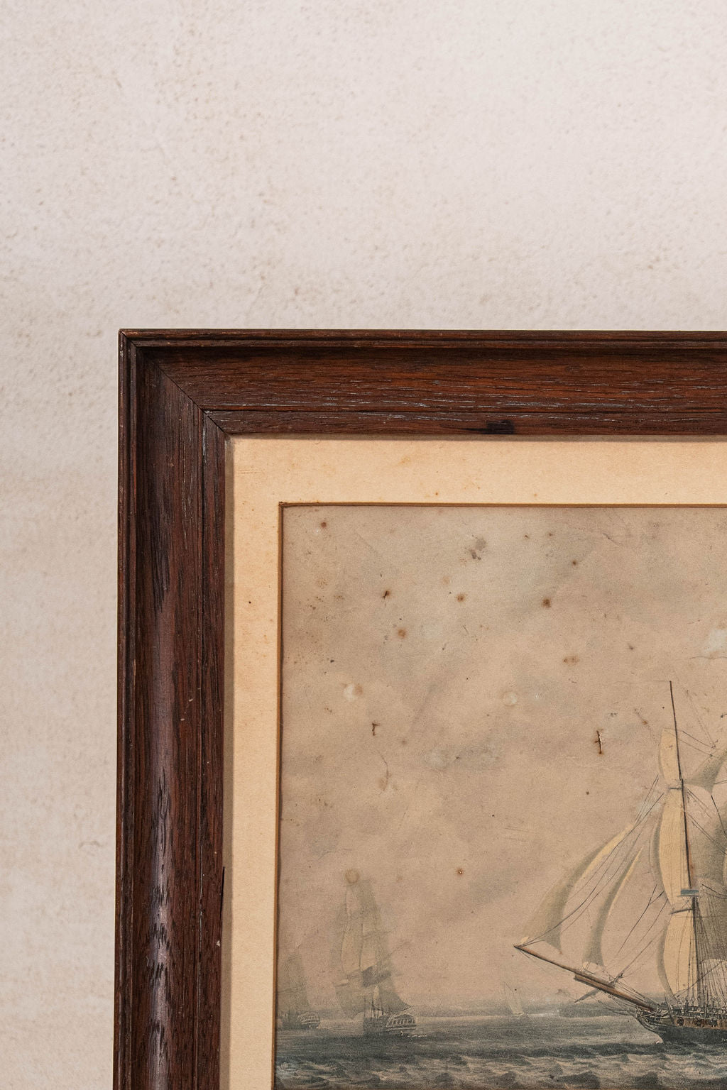 19th Century Maritime Engraving in Oak Frame