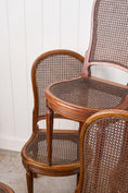 Load image into Gallery viewer, SET of 6 | French Louis XVI Style Dining Chairs with Hand Caned Seats + Backs with Fluted Legs (c. 1920)
