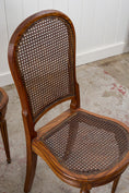 Load image into Gallery viewer, SET of 6 | French Louis XVI Style Dining Chairs with Hand Caned Seats + Backs with Fluted Legs (c. 1920)
