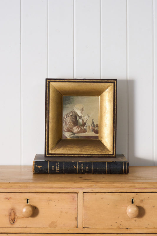 Antique 19th Century Silk Work of Pub Man