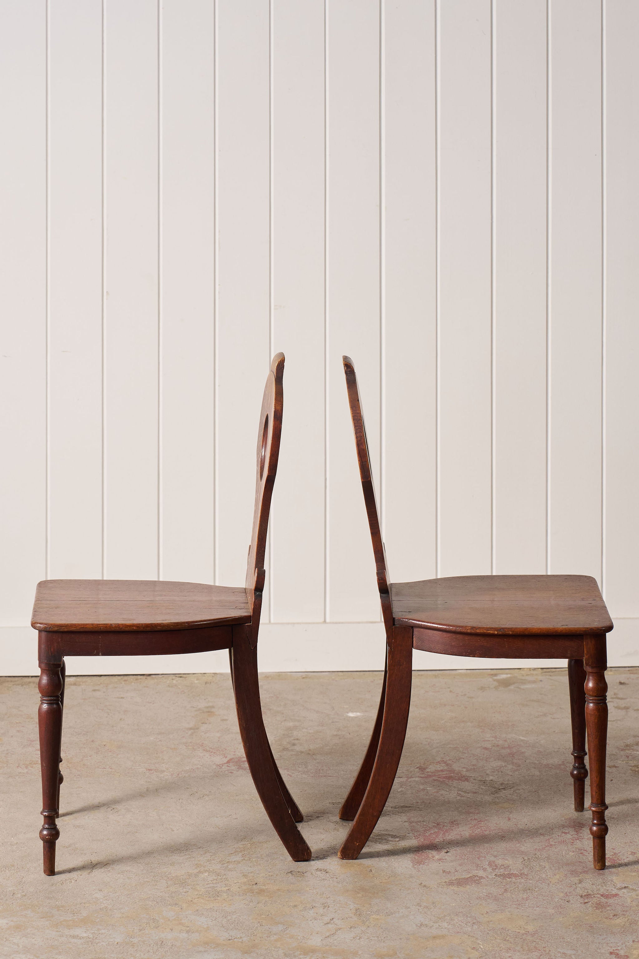 PAIR of 19th Century Oak Hall Chairs
