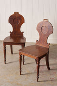 Load image into Gallery viewer, PAIR of 19th Century Oak Hall Chairs
