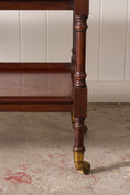 Load image into Gallery viewer, Victorian English Mahogany 3-Tier Trolley On Casters
