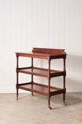 Load image into Gallery viewer, Victorian English Mahogany 3-Tier Trolley On Casters
