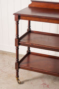 Load image into Gallery viewer, Victorian English Mahogany 3-Tier Trolley On Casters
