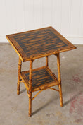 Load image into Gallery viewer, 19th Century Two-Tier Bamboo Table With Fish Decoupage
