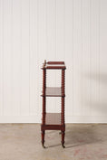 Load image into Gallery viewer, Victorian Mahogany 3-Tier Whatnot With Bobbin Legs On Casters
