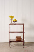 Load image into Gallery viewer, Victorian Mahogany 3-Tier Whatnot With Bobbin Legs On Casters

