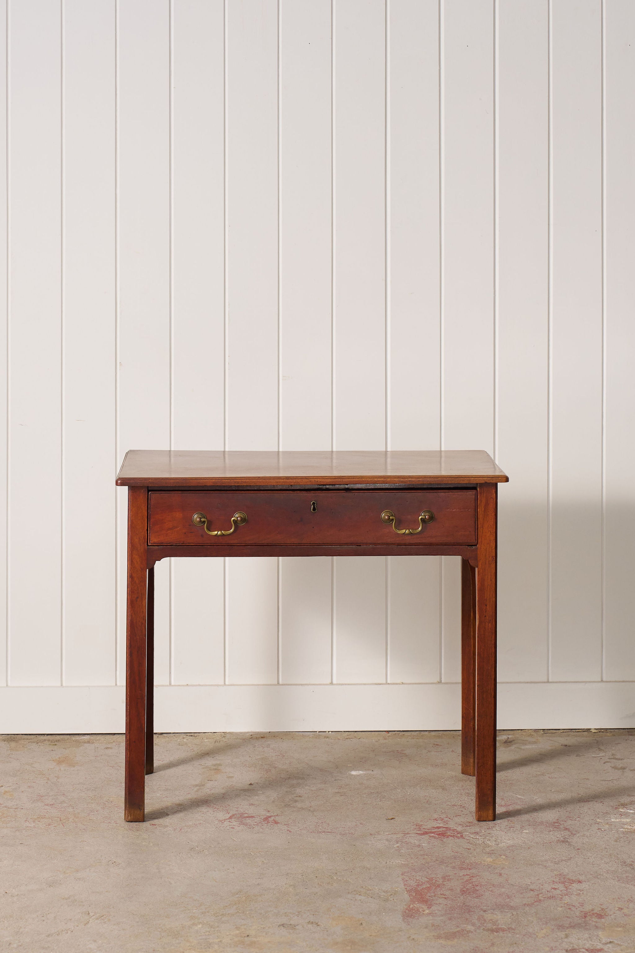 Georgian Mahogany Single Drawer Side Table with Swan Pulls