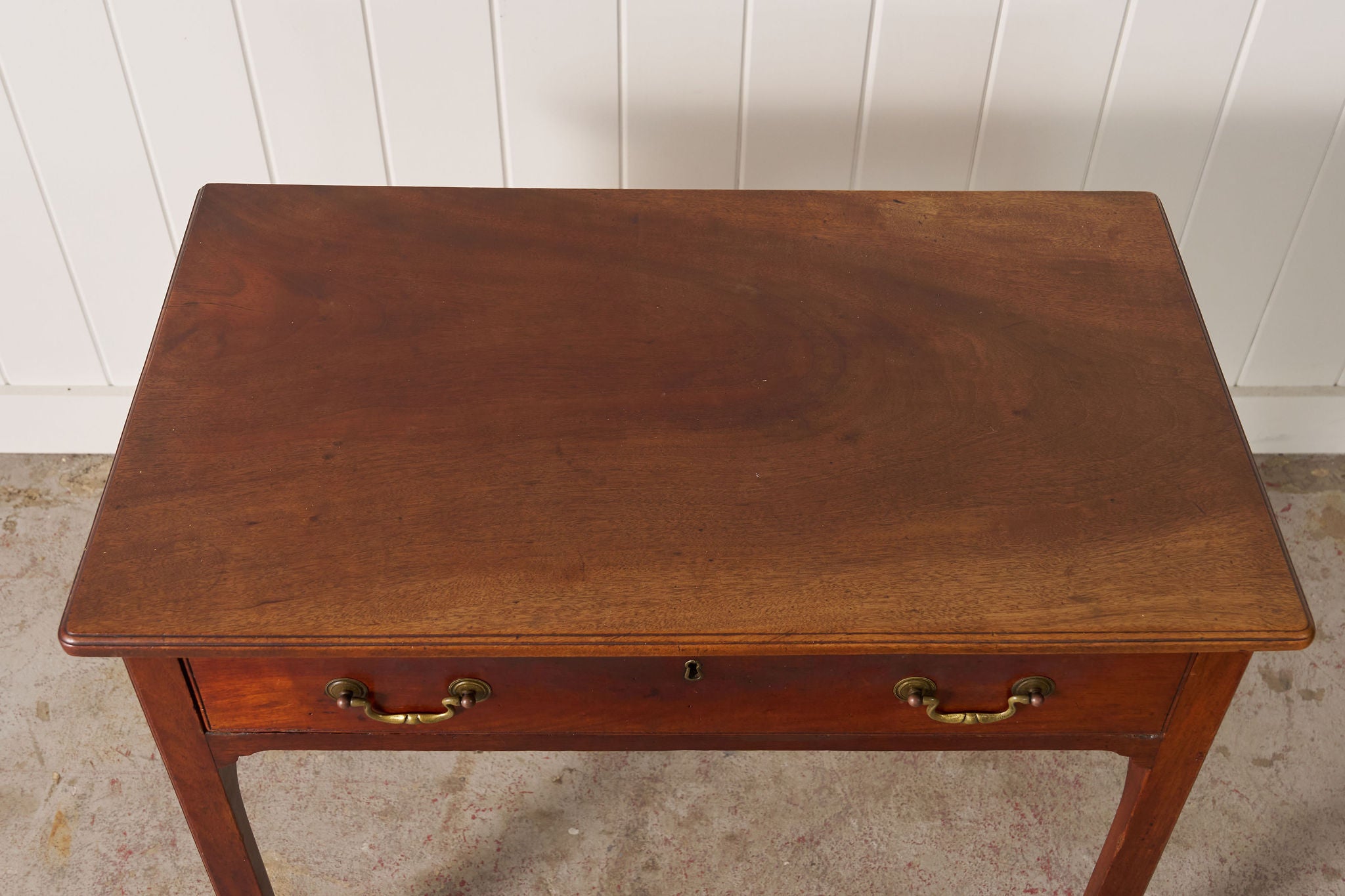 Georgian Mahogany Single Drawer Side Table with Swan Pulls