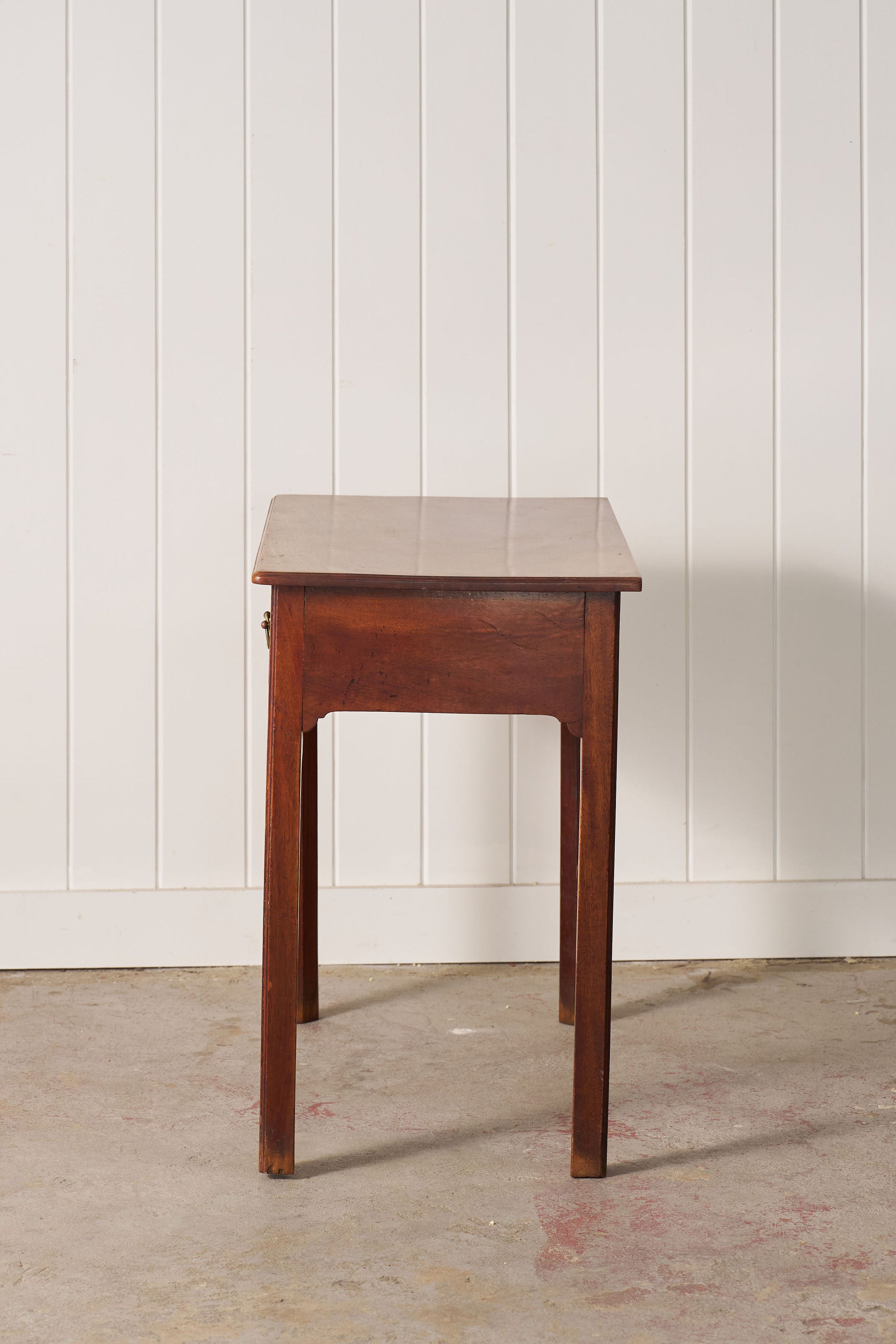 Georgian Mahogany Single Drawer Side Table with Swan Pulls