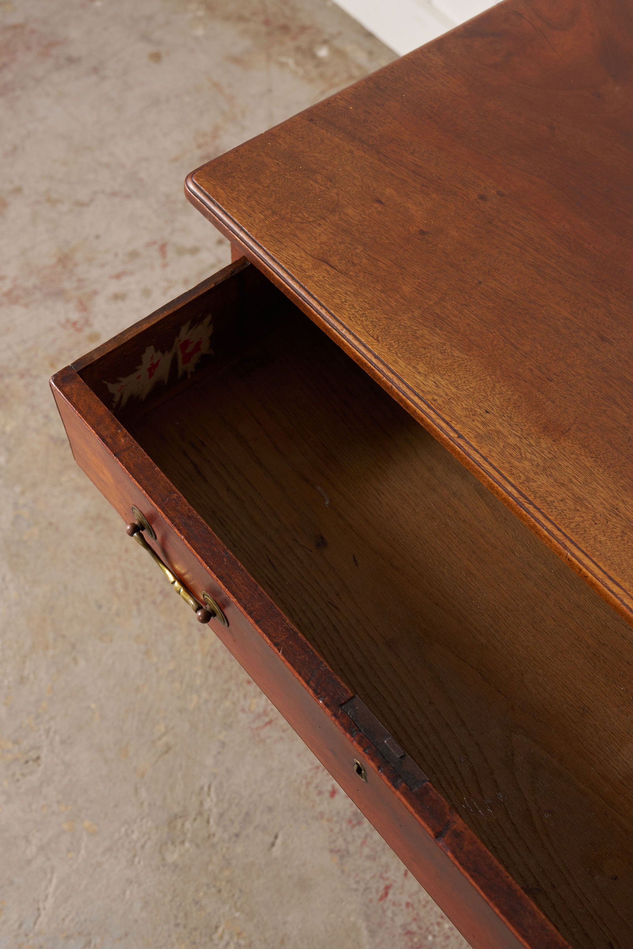 Georgian Mahogany Single Drawer Side Table with Swan Pulls