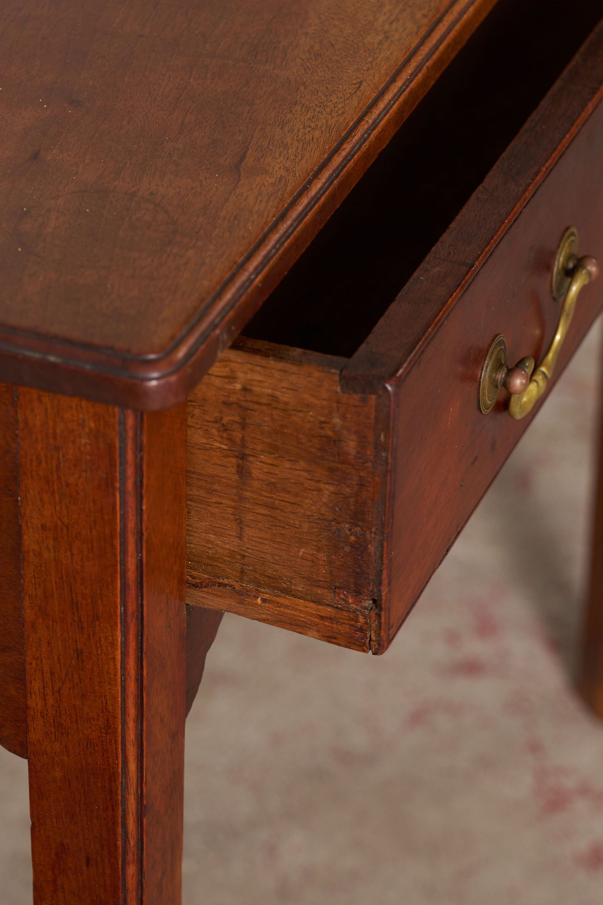 Georgian Mahogany Single Drawer Side Table with Swan Pulls