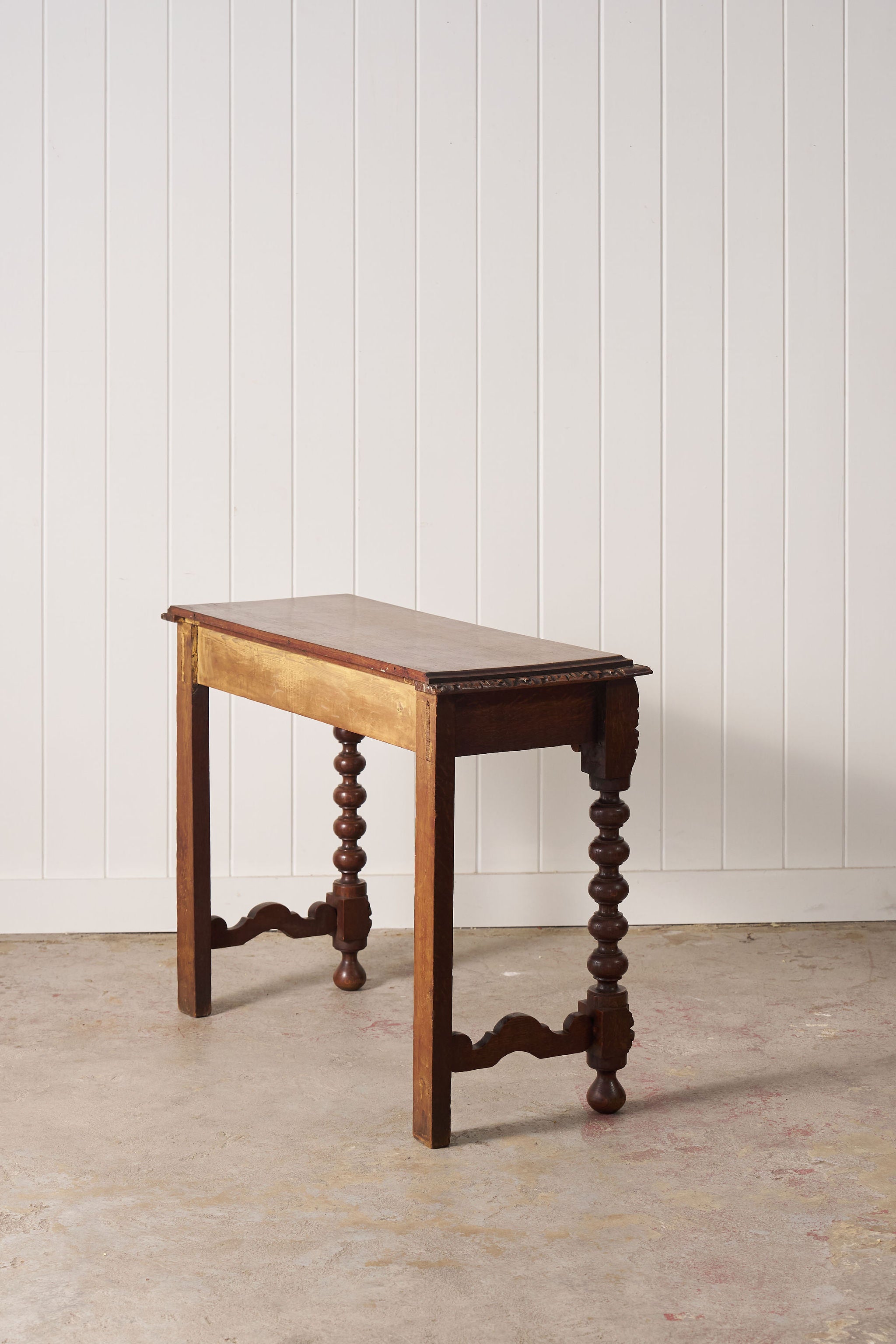 19th Century English Victorian Carved Oak Console