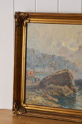 Load image into Gallery viewer, Mid-Century Original Oil on Canvas on Harbor in Giltwood Frame
