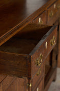 Load image into Gallery viewer, 18th Century Oak Buffet + Plate Rack With Inlay Keyholes
