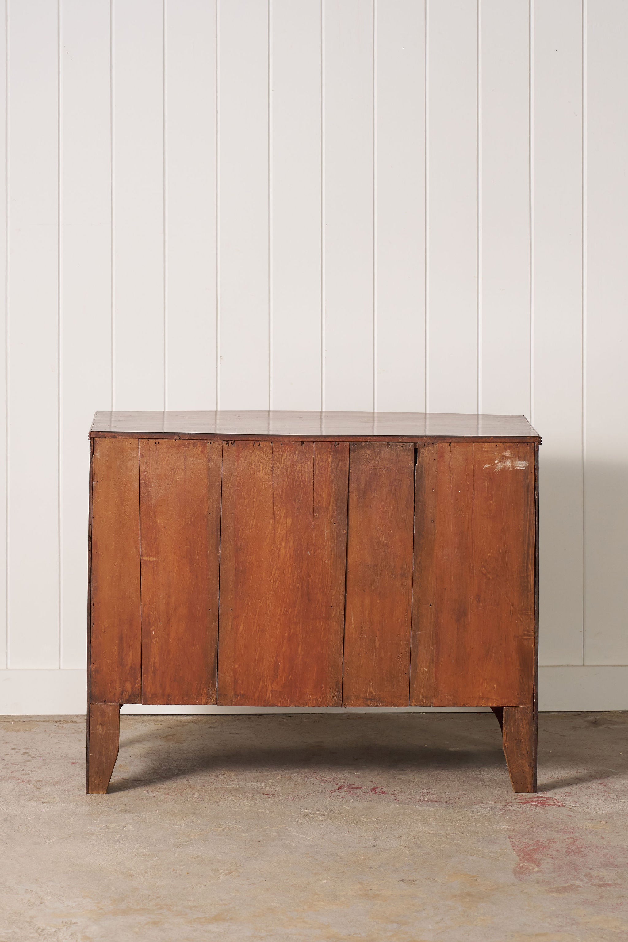19th Century Victorian Flame Mahogany Bowfront Chest With Urn Hardware