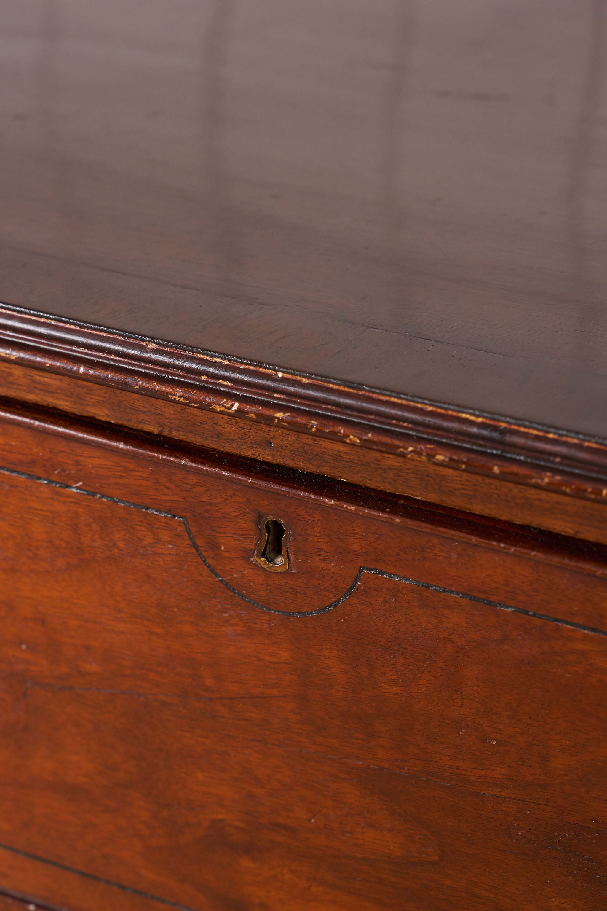 19th Century Mahogany Chest With Octagon Backplate Pulls