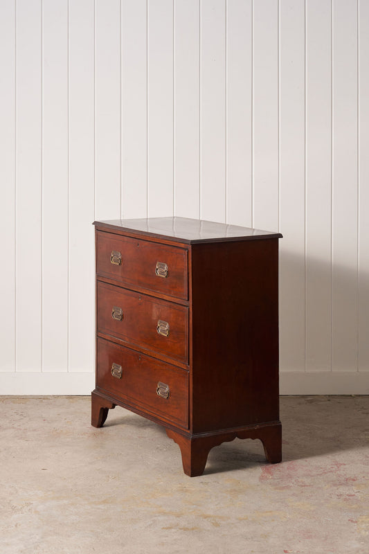 19th Century Mahogany Chest With Octagon Backplate Pulls
