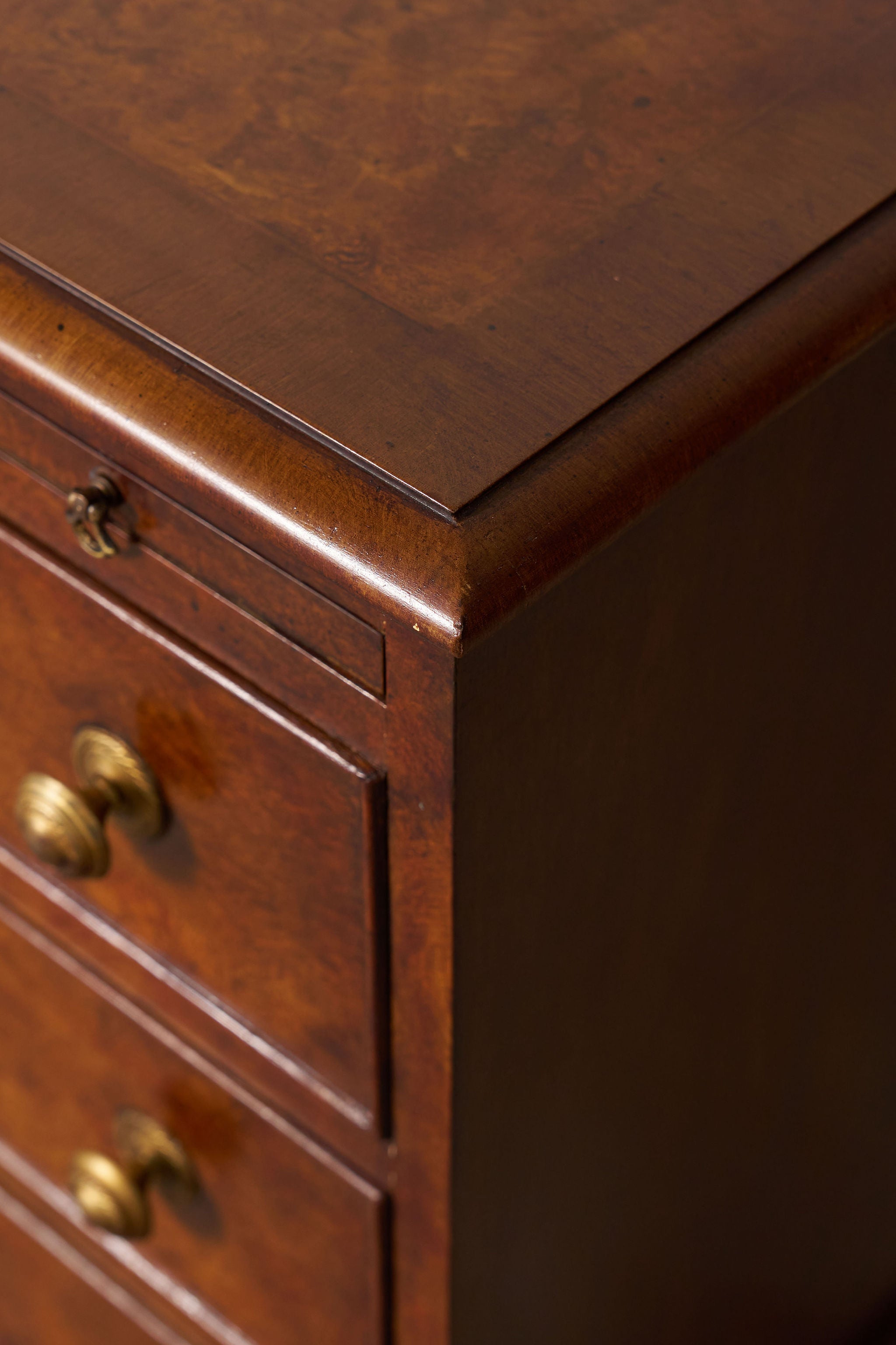 PAIR Of Georgian Style Burl Bedside Chests