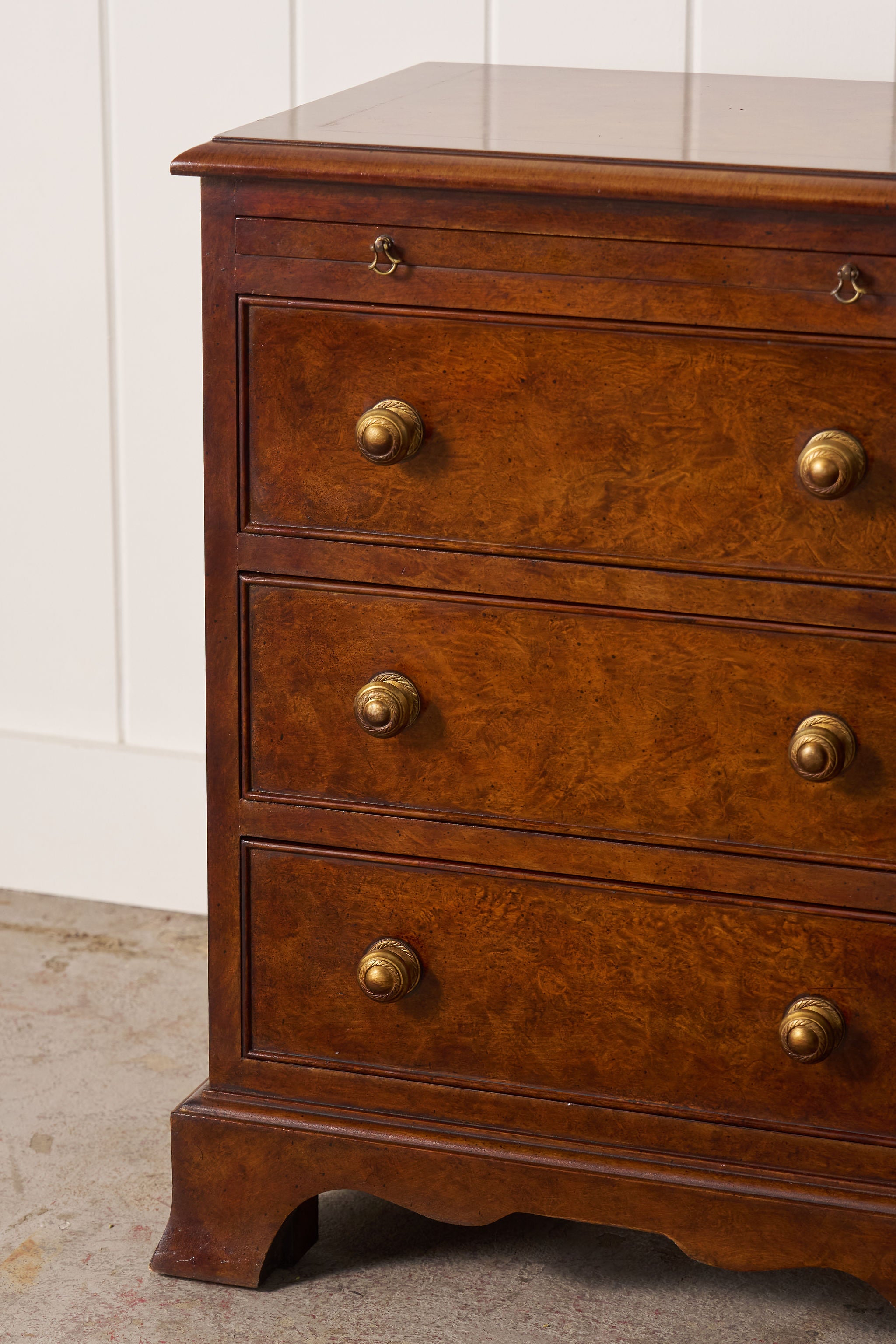 PAIR Of Georgian Style Burl Bedside Chests