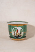 Load image into Gallery viewer, Vintage Green Hunter Jumper Planter with Catch Plate
