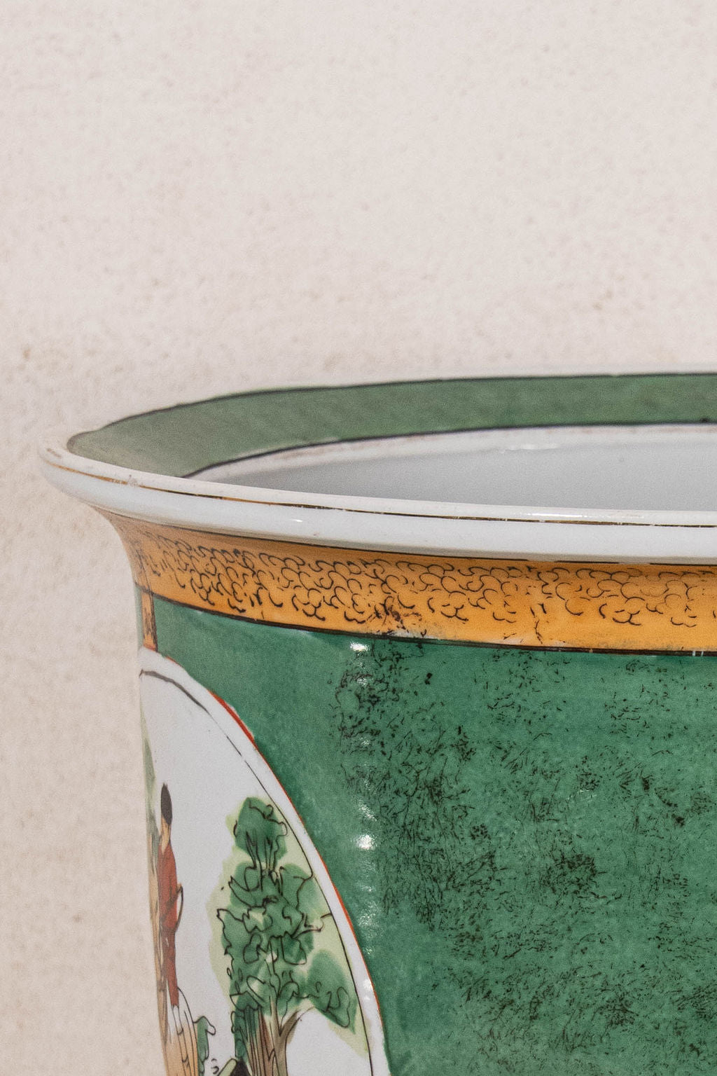 Vintage Green Hunter Jumper Planter with Catch Plate
