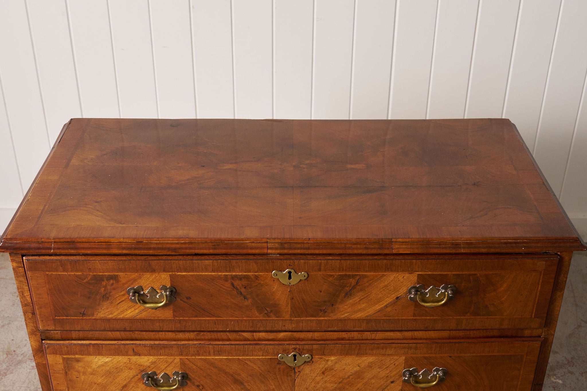 19th Century Walnut Crossbanded 3-Drawer Chest