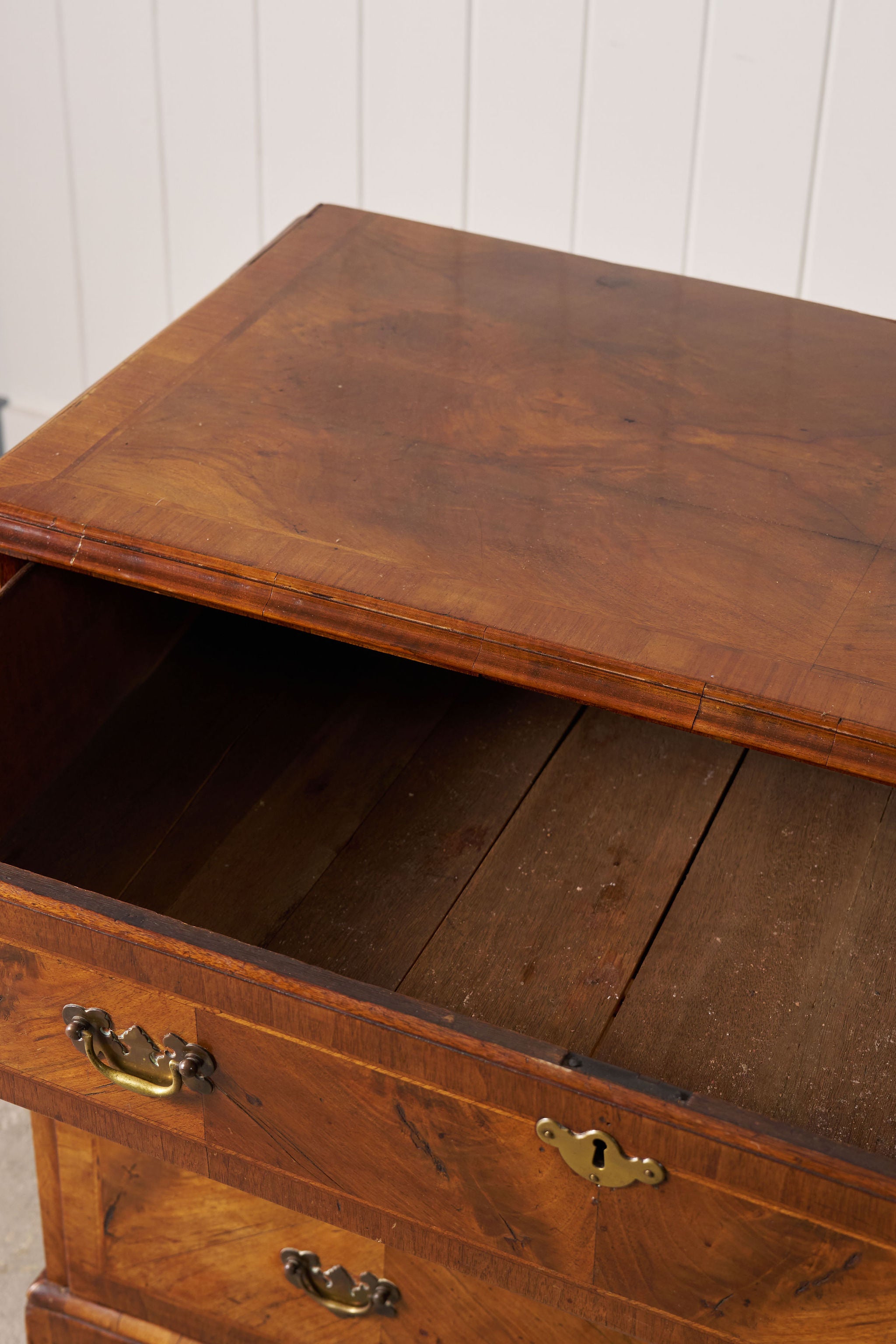 19th Century Walnut Crossbanded 3-Drawer Chest