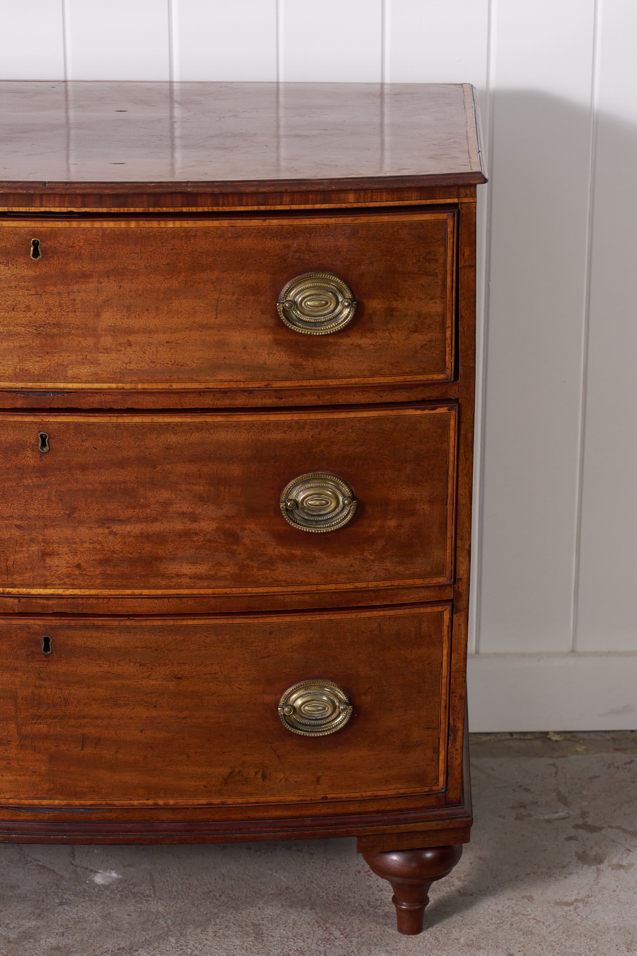 Early 19th Century Mahogany Inlaid Bowfront Chest