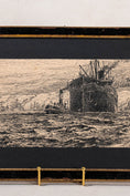 Load image into Gallery viewer, Antique English Steamboat Original Black + White Sketch
