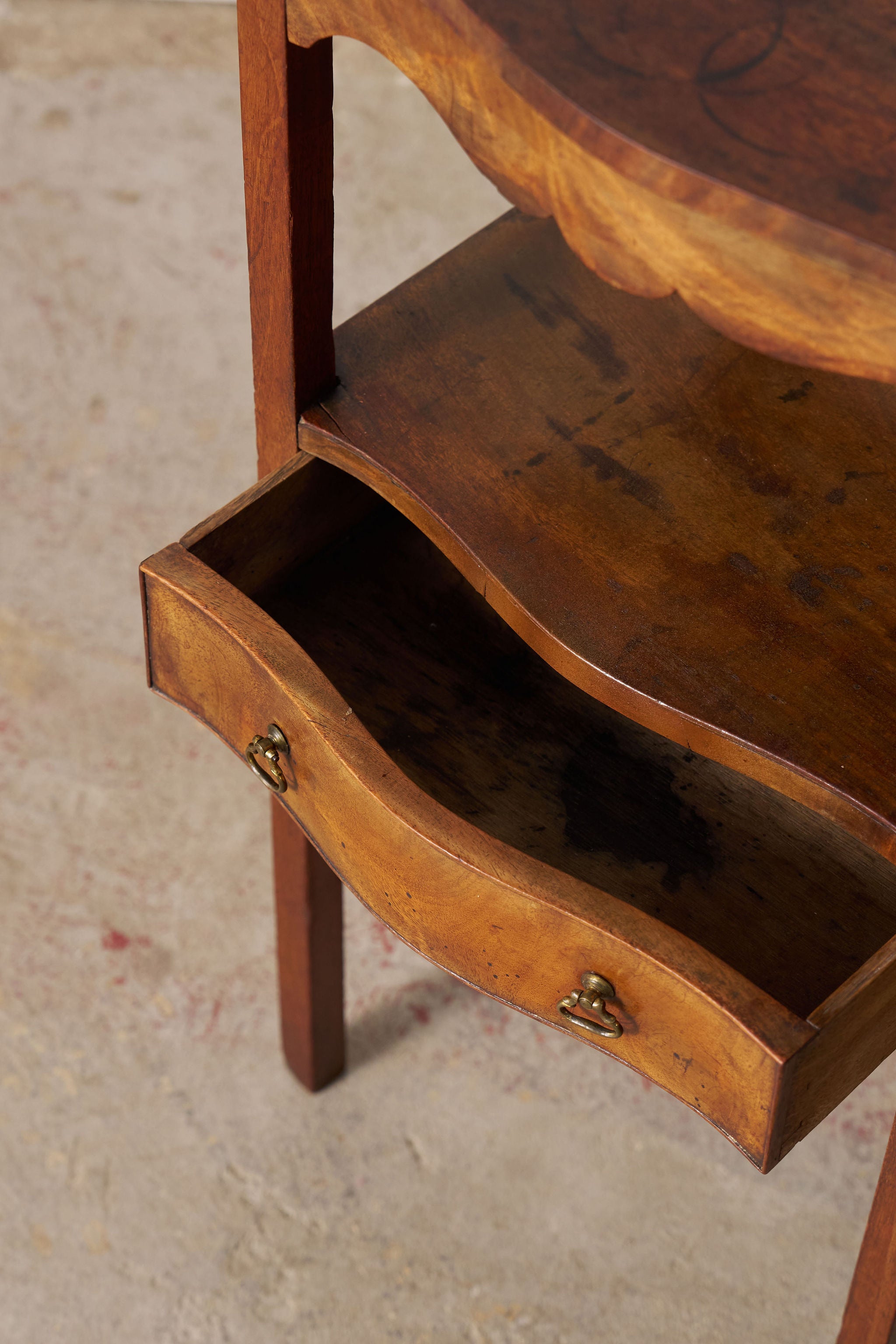 Antique Mahogany Side Table  With Drawer