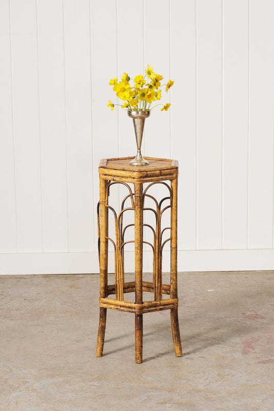 19th Century English Colonial Hexagonal Bamboo Plant Stand