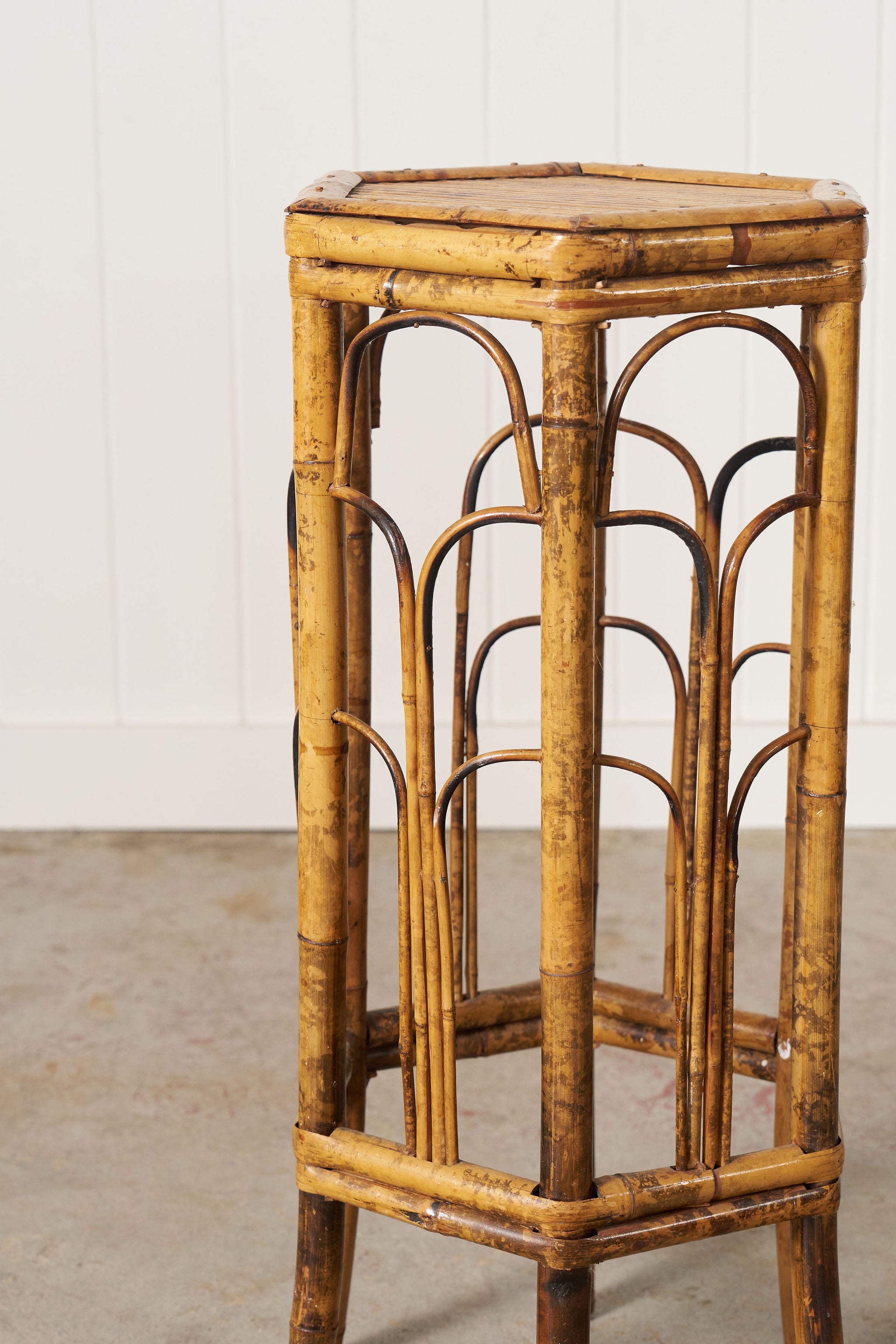 19th Century English Colonial Hexagonal Bamboo Plant Stand