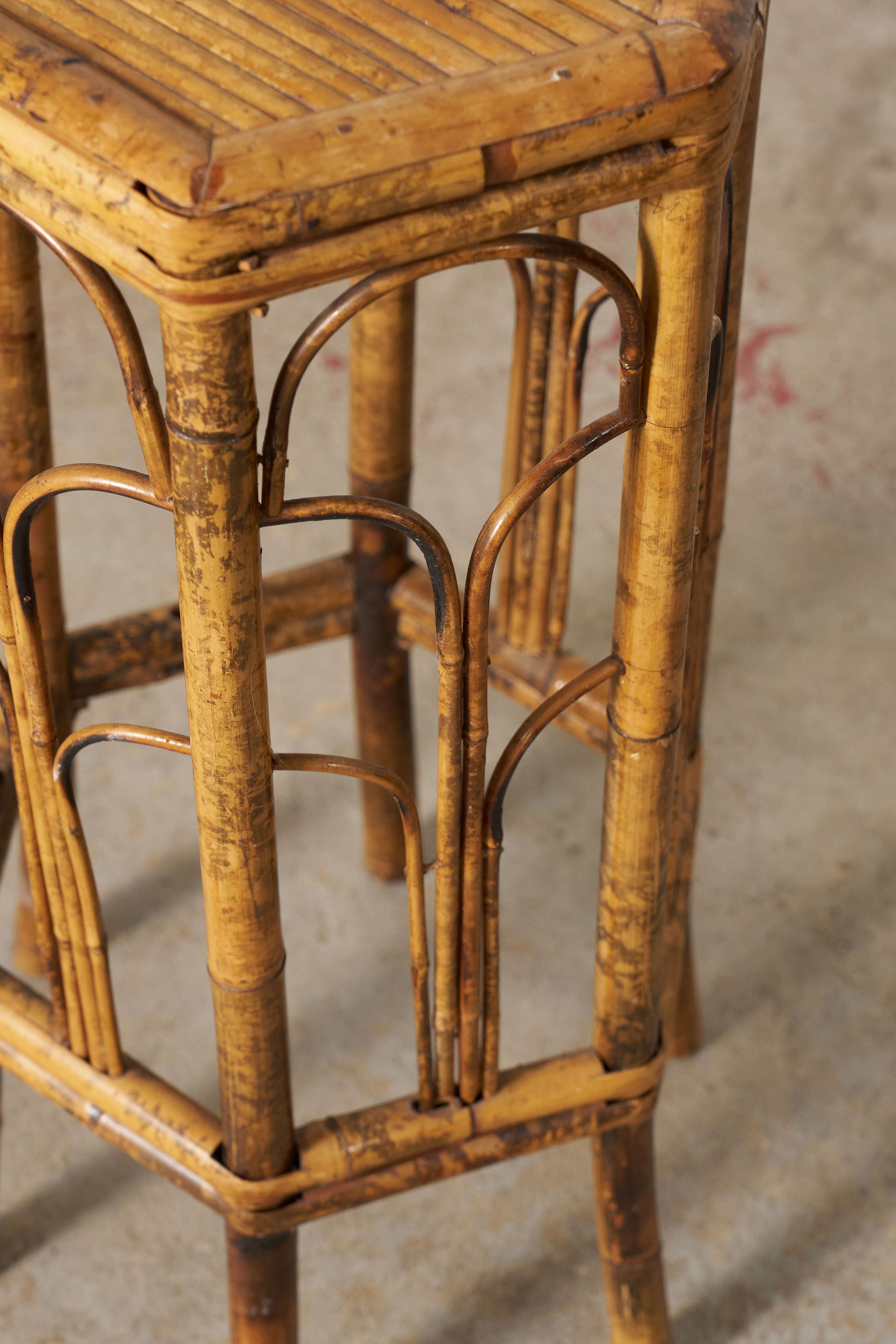 19th Century English Colonial Hexagonal Bamboo Plant Stand