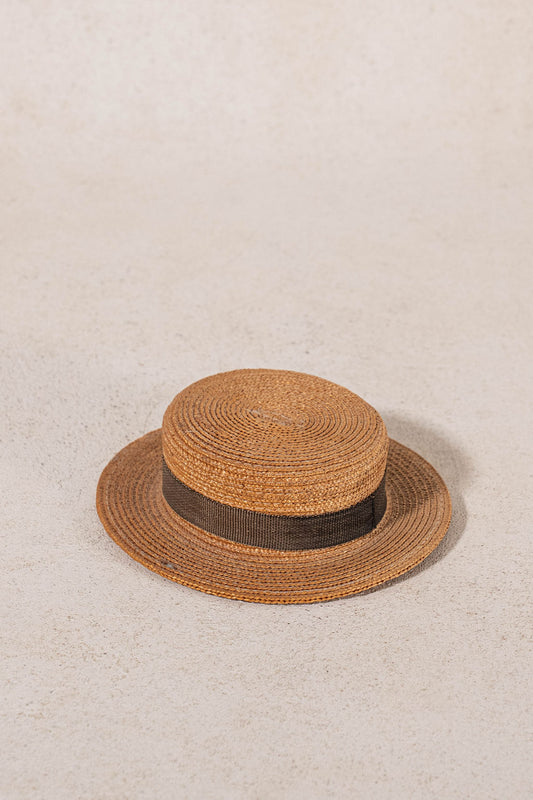 Antique Straw Boater Sample Hat