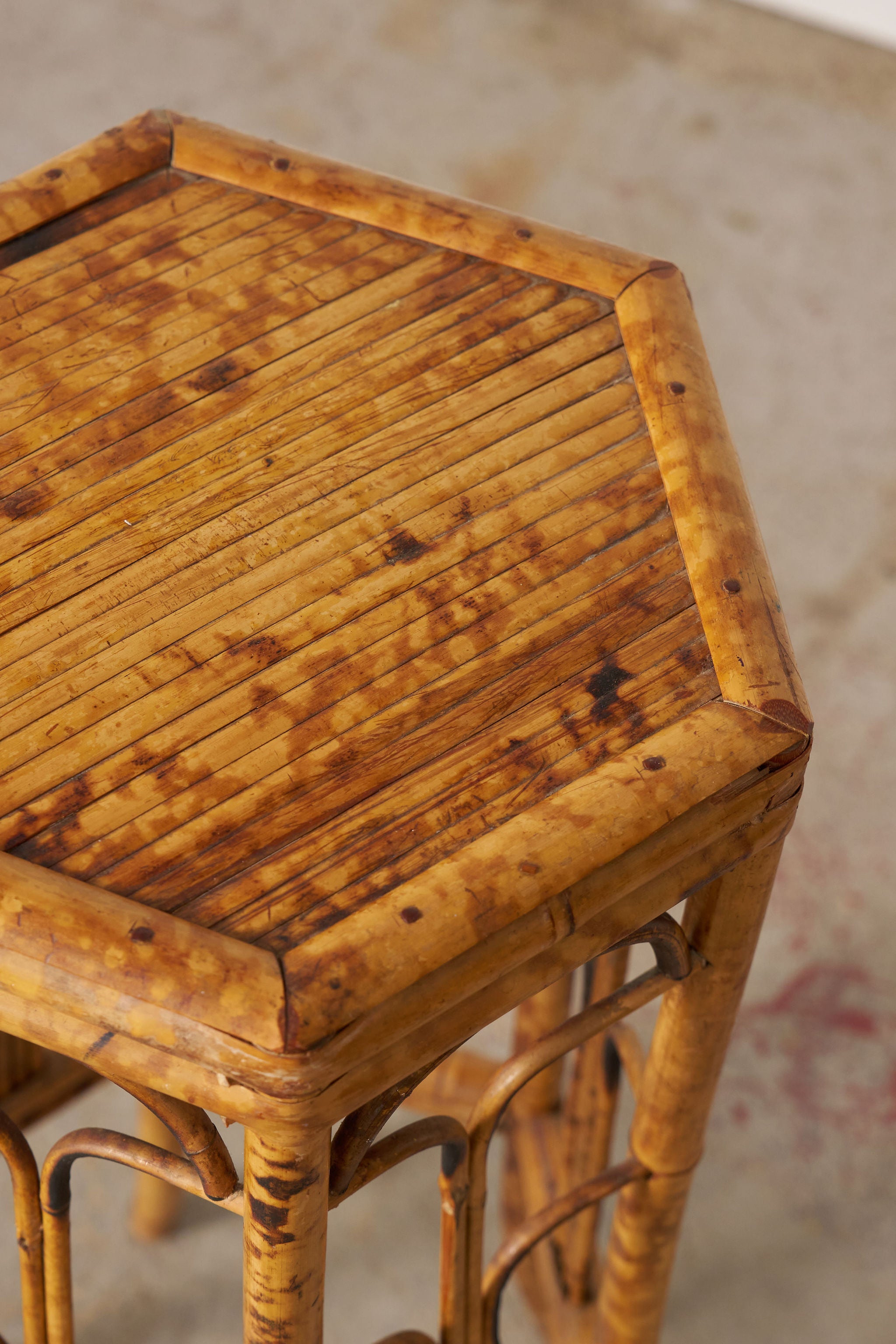 19th Century English Colonial Bamboo Plant Stand