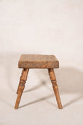 Load image into Gallery viewer, Small Waxed Oak Stool with Single Plank Top
