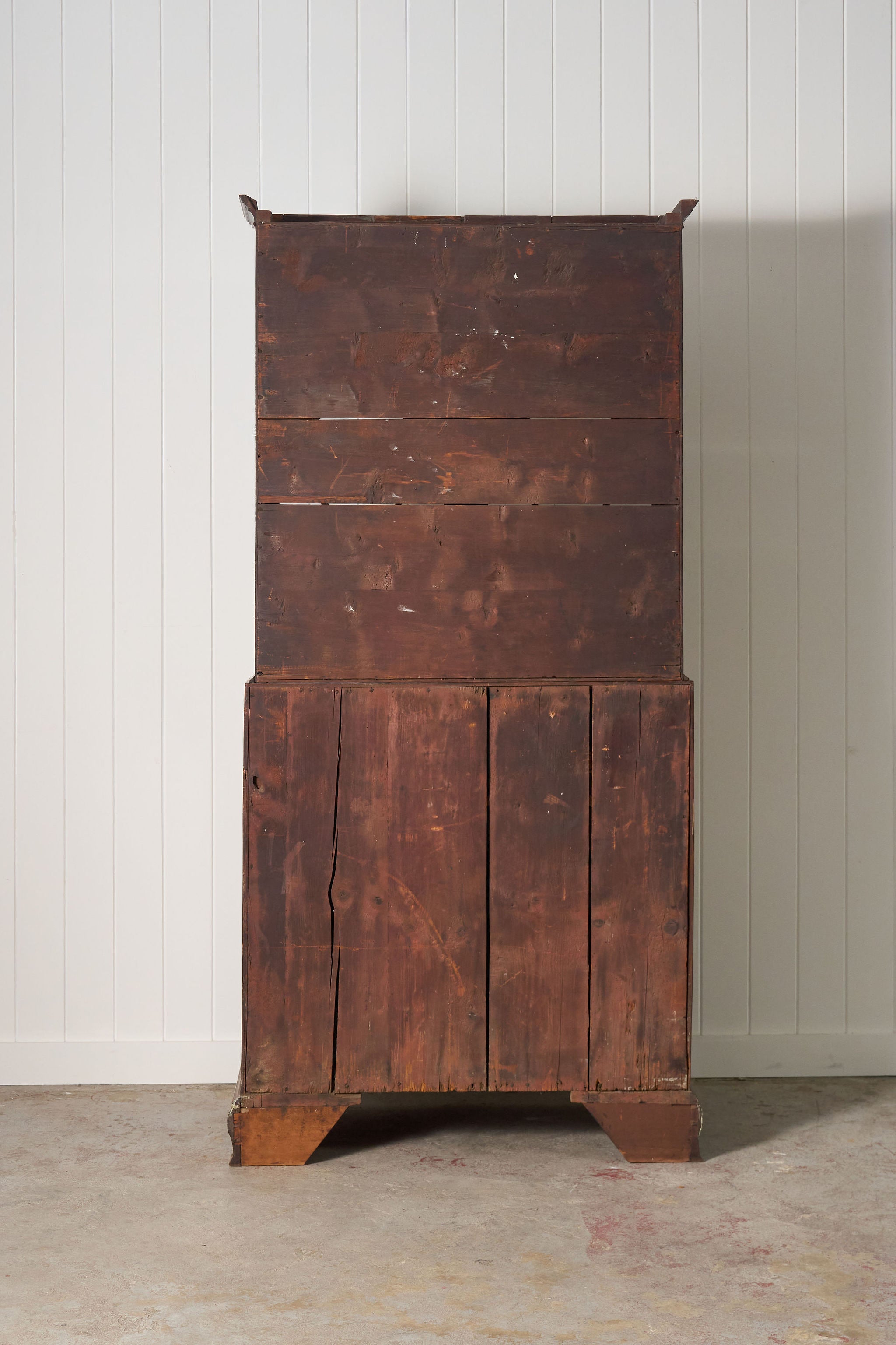 Early 19th Century Astral Glazed Burl Mahogany Bureau Bookcase