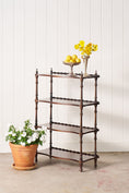 Load image into Gallery viewer, English Mahogany Bookshelf With Serpentine Shelves + Scalloped Back
