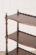 Load image into Gallery viewer, English Mahogany Bookshelf With Serpentine Shelves + Scalloped Back
