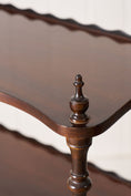 Load image into Gallery viewer, English Mahogany Bookshelf With Serpentine Shelves + Scalloped Back
