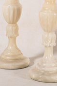 Load image into Gallery viewer, PAIR | Vintage Alabaster Table Lamps with Leaf Carving
