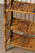 Load image into Gallery viewer, Victorian Folding Bamboo Bookcase With Brass Hinges
