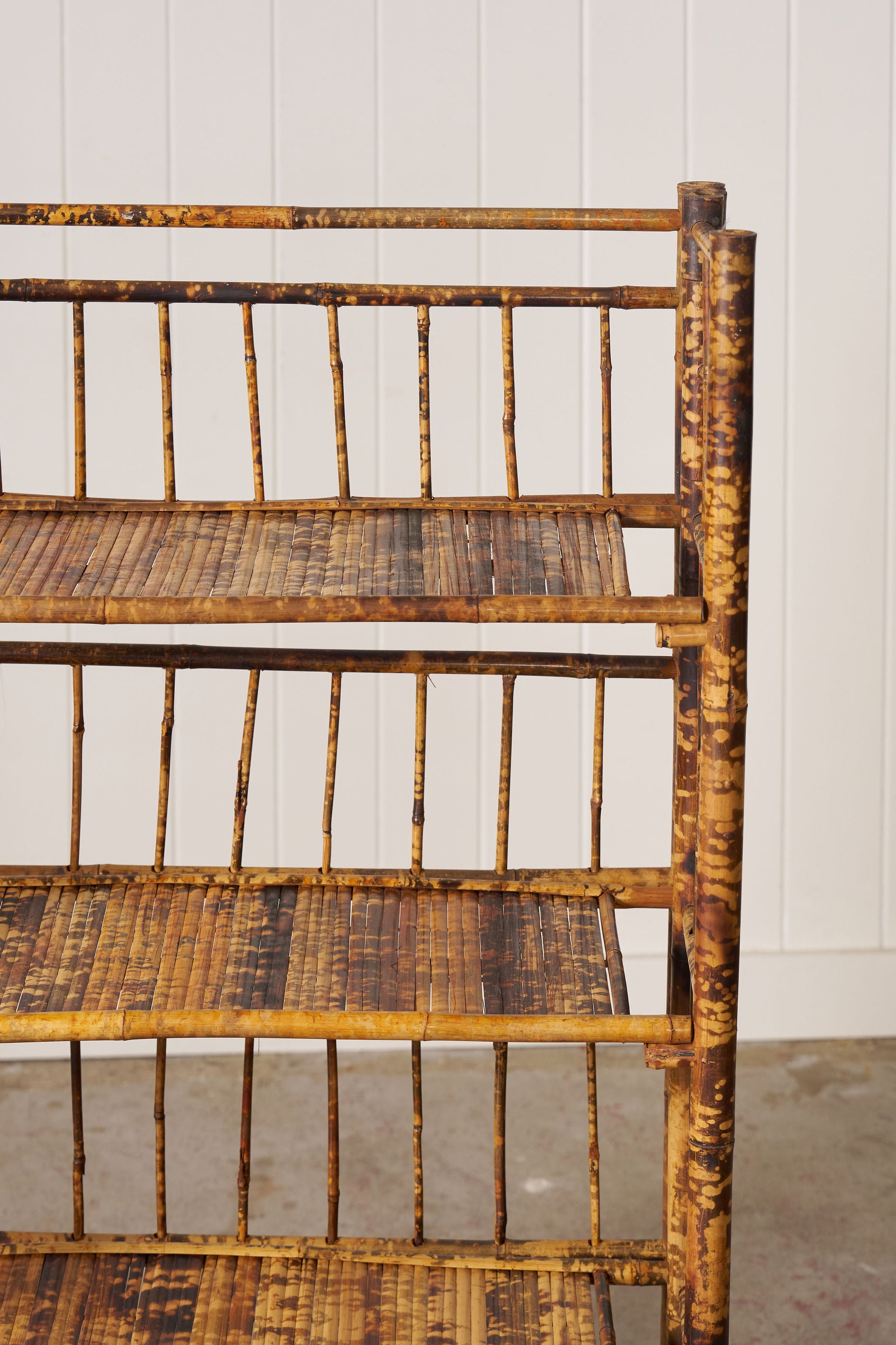 Victorian Folding Bamboo Bookcase With Brass Hinges