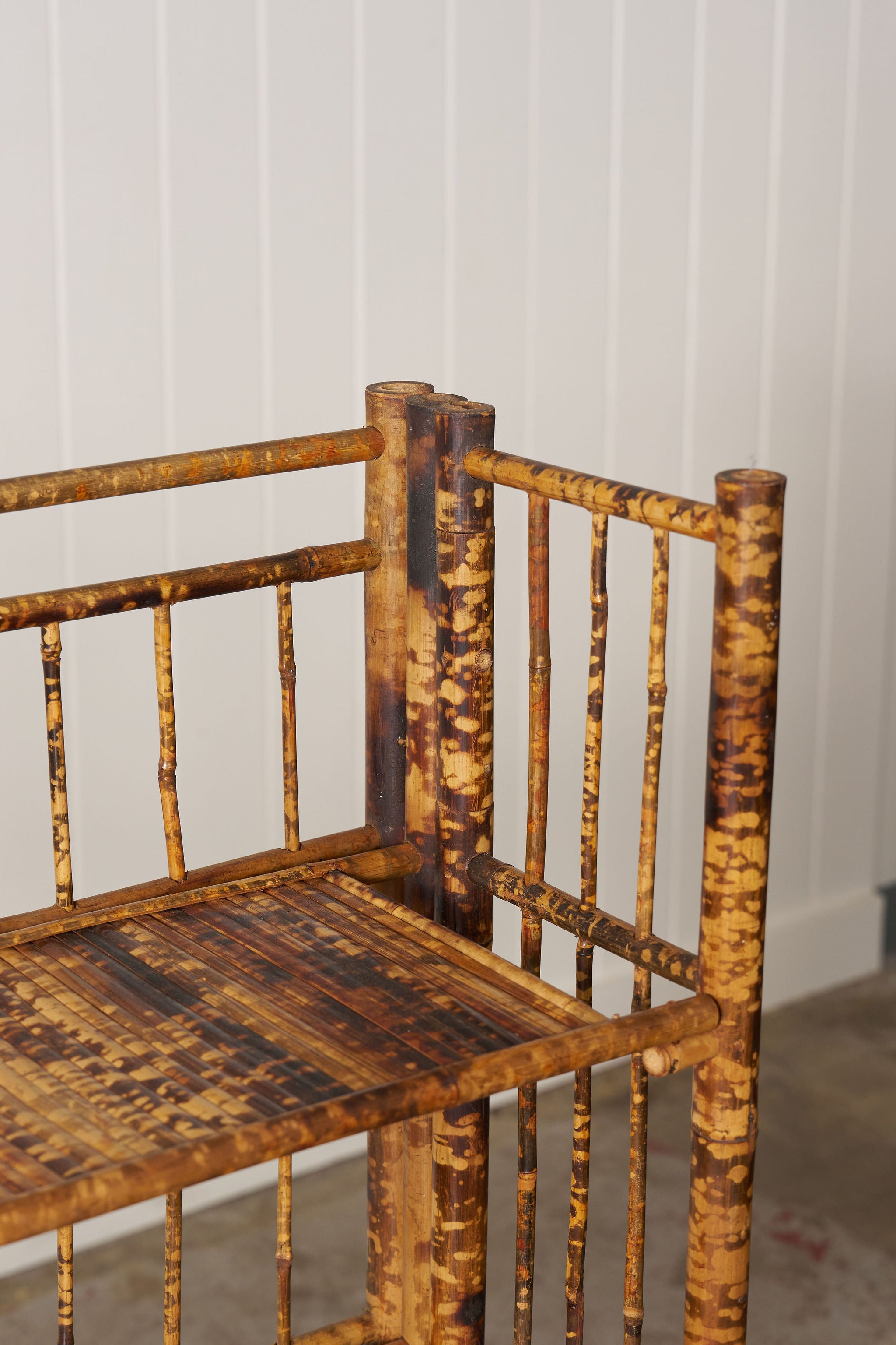 Victorian Folding Bamboo Bookcase With Brass Hinges