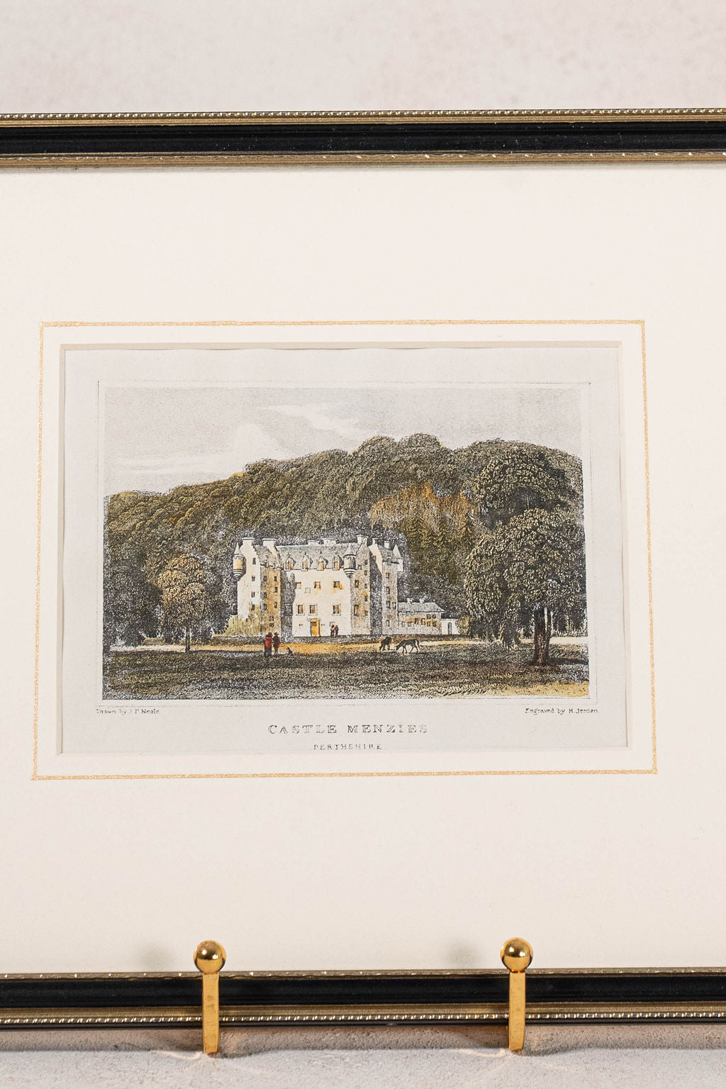 English Countryside Home Hand Colored Engraving by John Preston (c. 1836)