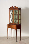 Load image into Gallery viewer, Edwardian Mahogany Inlaid Cabinet on Tapered Legs + Spade Feet (c. 1910)
