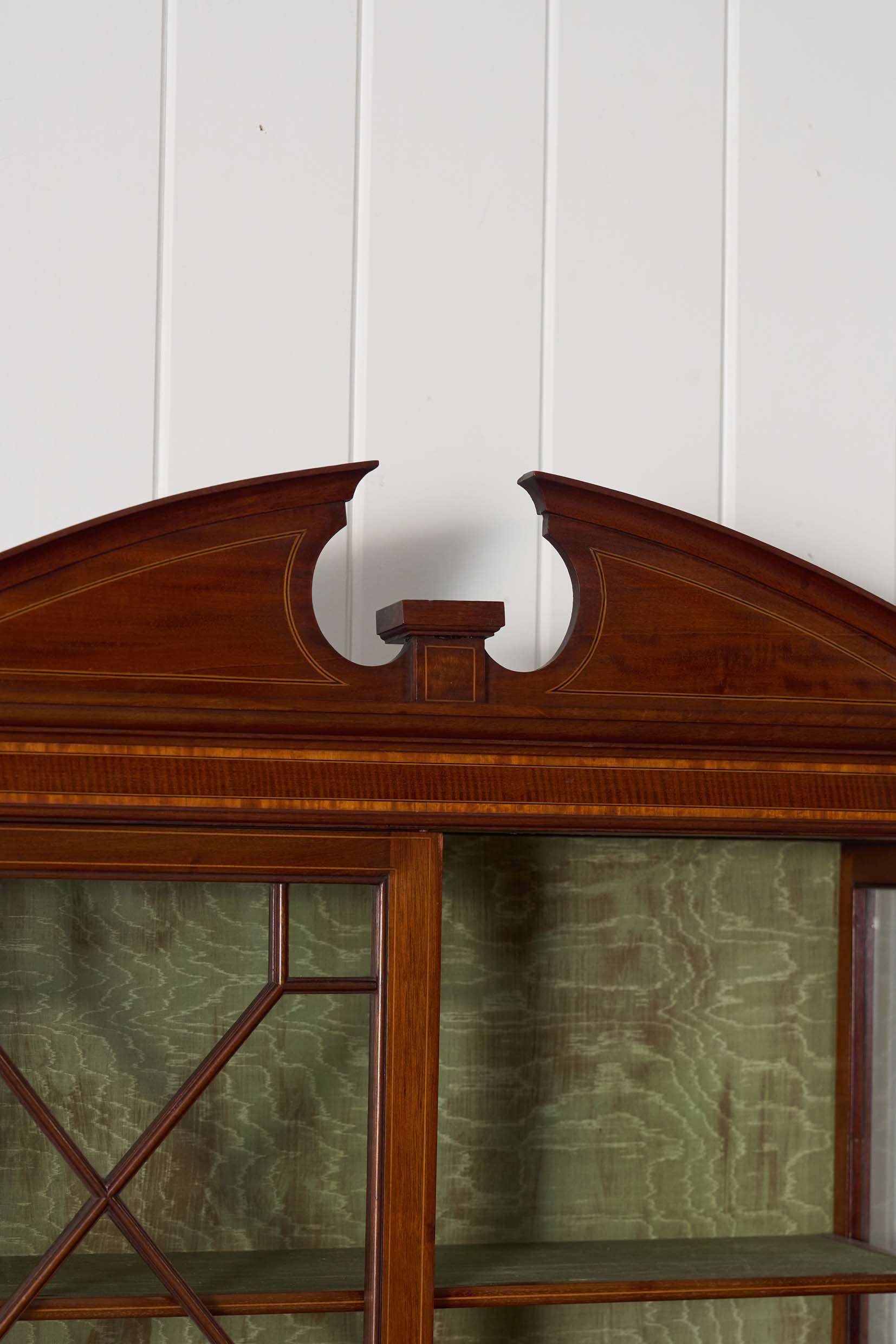 Edwardian Mahogany Inlaid Cabinet on Tapered Legs + Spade Feet (c. 1910)