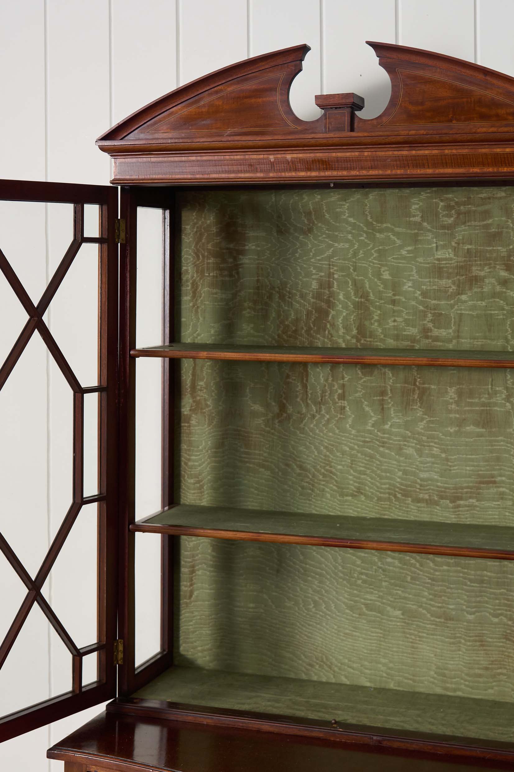 Edwardian Mahogany Inlaid Cabinet on Tapered Legs + Spade Feet (c. 1910)